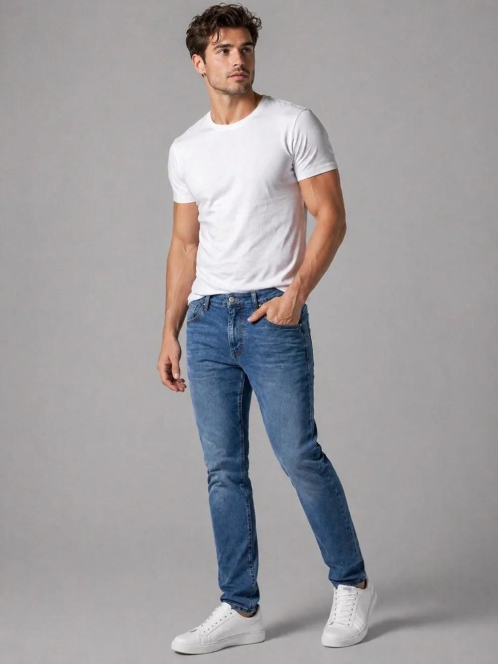 Levi's Men's Slim Jeans in Medium Blue Wash